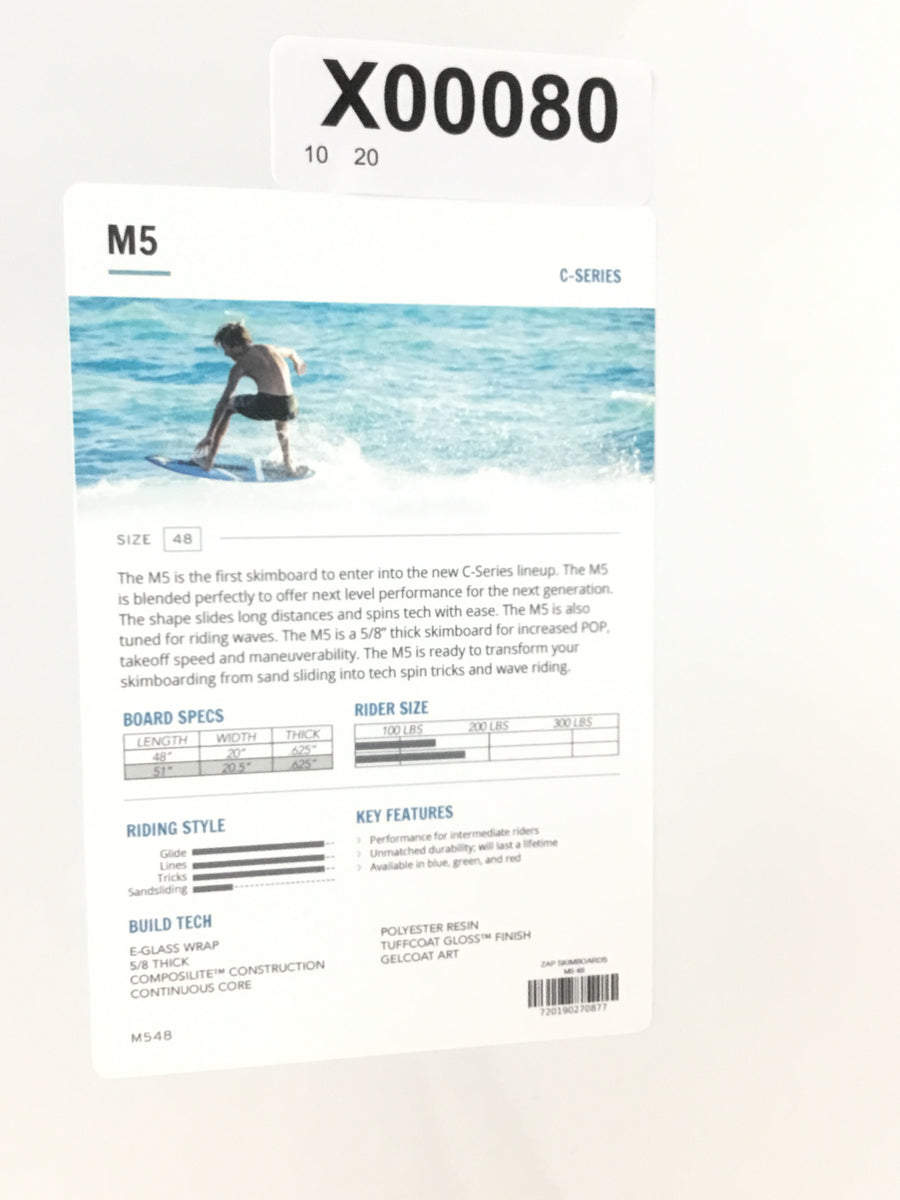 Zap M5 Skimboard 48” Zap Skimboards