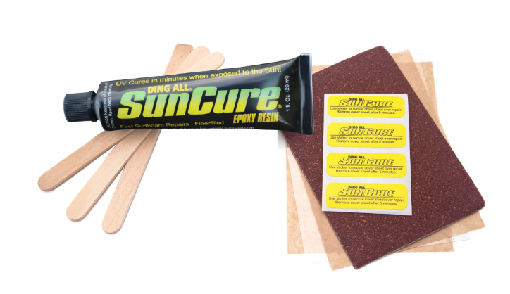 Sun cure surfboard top repair