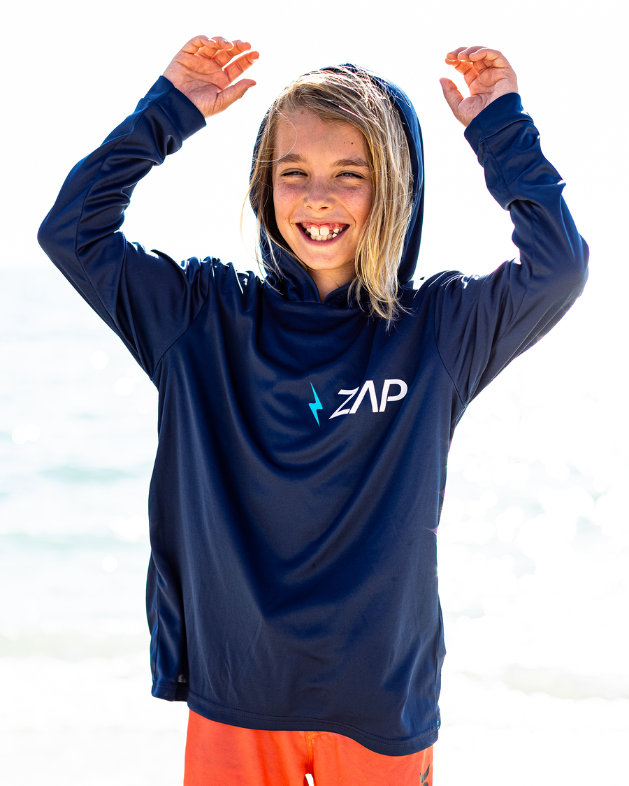 Zap Bolt Youth SPF Long Sleeve Hoodie