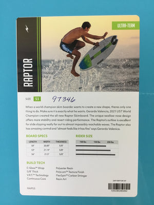 Zap Raptor 53” Skimboard